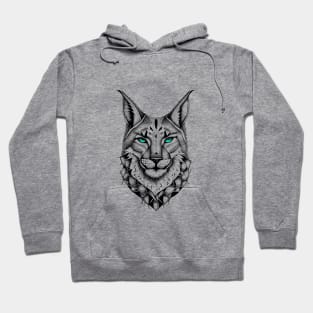 Lynx Wild Animal Nature Illustration Art Tattoo Hoodie